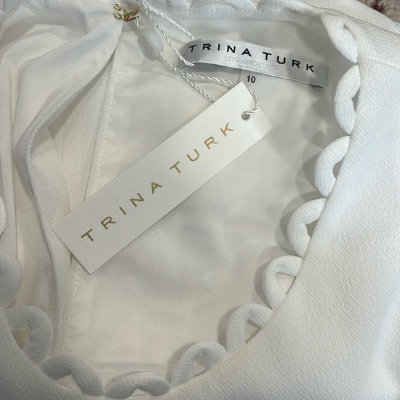 NWT Trina Turk White Seahorse Dress Size 10 - Picture 8 of 10